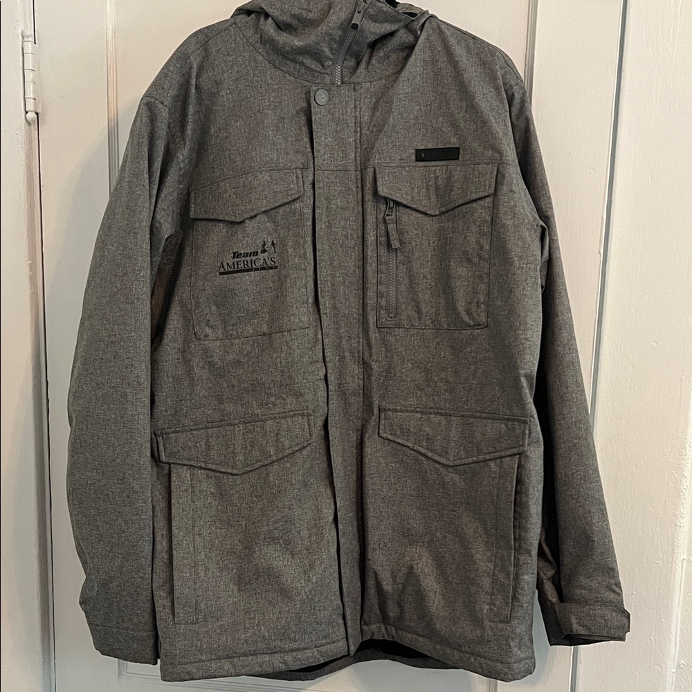 Burton Gray Hooded Snowboard Jacket